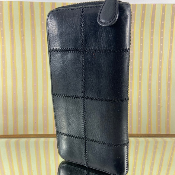 Co-Lab Black Leather Patchwork Wallet - Picture 9 of 14